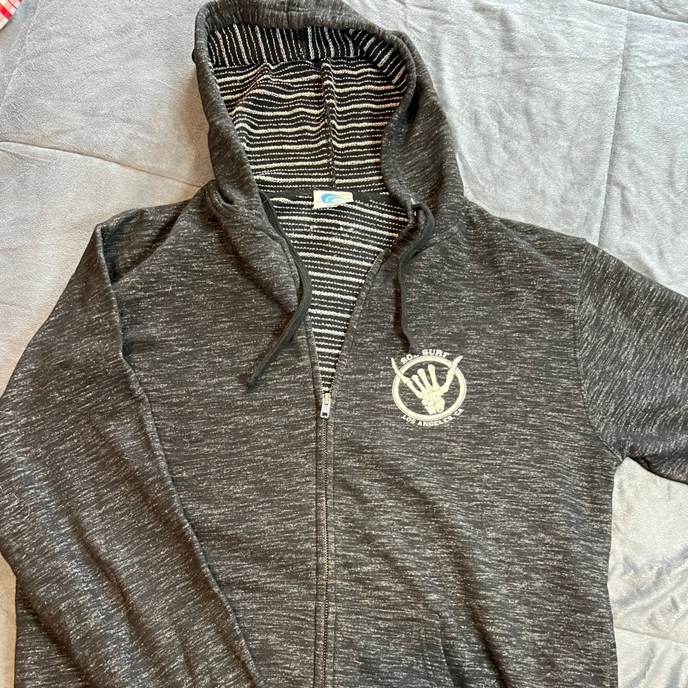 SOL SURF Black Zip Hoodie (Size US Mens XL)
